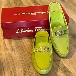 Salvatore Ferragamo Leather Mules, Size 7.5